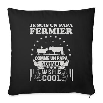 papa fermier comme un papa normal mais plus cool 1 - Housse de coussin décorative 45 x 45 cm - noir - Devant