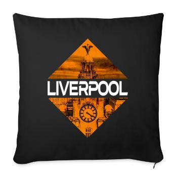Liverpool England UK City Skyline Home Love - Sofa pillowcase 17,3'' x 17,3'' (45 x 45 cm) - black - Front
