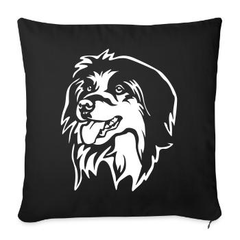 Berger des Pyrénées Kopf « Black Edition » - Housse de coussin décorative 45 x 45 cm - noir - Devant
