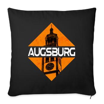 Augsburg Deutschland Stadt Skyline Heimat Liebe - Sofakissenbezug 45 x 45 cm - Schwarz - Vorne