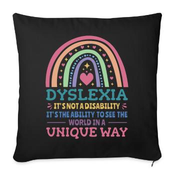 Dyslexie Conscience Dyslexiques - Housse de coussin décorative 45 x 45 cm - noir - Devant