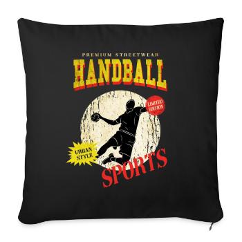 Handball Handball Player Handball Player Vintage Retro - Housse de coussin décorative 45 x 45 cm - noir - Devant