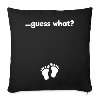 Pregnant Statement Parents Baby Feet Baby Bump - Sofa pillowcase 17,3'' x 17,3'' (45 x 45 cm) - black - Front