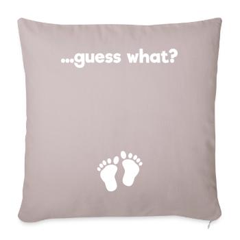 Déclaration de grossesse Parents Baby Feet Baby Bump - Housse de coussin décorative 45 x 45 cm - taupe clair - Devant
