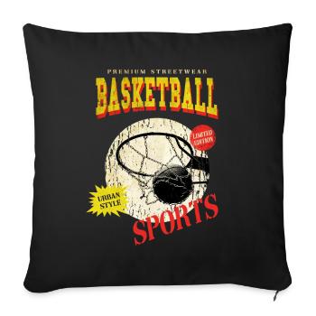 Basketball Basketballer Korb Spieler Sport Vintage - Sofakissenbezug 45 x 45 cm - Schwarz - Vorne