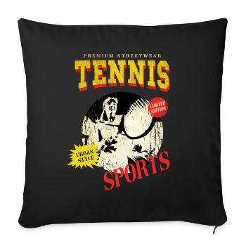 Tennis Player Tennis Player Vintage Retro - Sofa pillowcase 17,3'' x 17,3'' (45 x 45 cm) - black - Front