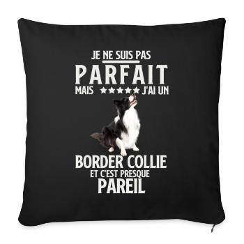 Border Collie Presque Parfait - Housse de coussin décorative 45 x 45 cm - noir - Devant