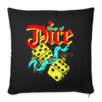 King of Dice Vintage Illustration - Sofa pillowcase 17,3'' x 17,3'' (45 x 45 cm) - black - Front
