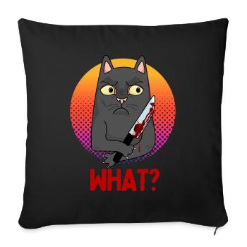 Drôle Innocent Meurtre Chat Effrayant - Housse de coussin décorative 45 x 45 cm - noir - Devant