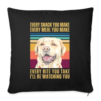 WATCHING RETRIEVER - Sofa pillowcase 17,3'' x 17,3'' (45 x 45 cm) - black - Front