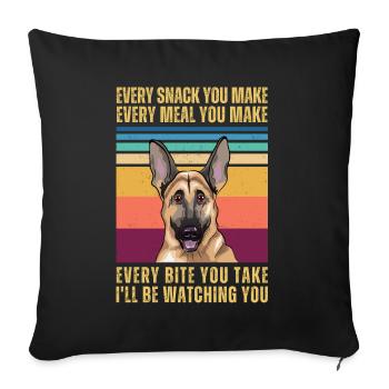 Watching German Shepherd - Sofa pillowcase 17,3'' x 17,3'' (45 x 45 cm) - black - Front
