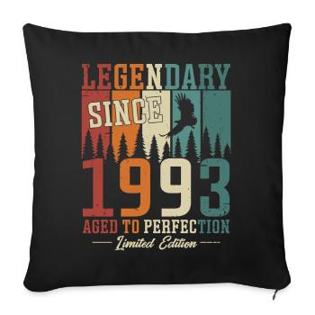 Legendary since 1993 Vintage Birthday Gift - Sofa pillowcase 17,3'' x 17,3'' (45 x 45 cm) - black - Front