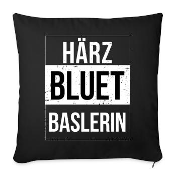 Härzbluetbaslerin aus Basel - Sofakissenbezug 45 x 45 cm - Schwarz - Vorne