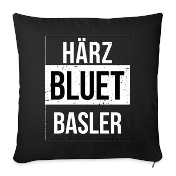 Härzbluetbasler aus Basel - Sofakissenbezug 45 x 45 cm - Schwarz - Vorne