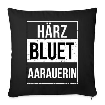 Härzbluetaarauerin Canton Aargau Aarauerin - Sofa pillowcase 17,3'' x 17,3'' (45 x 45 cm) - black - Front