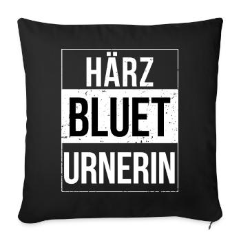 Härzblueturnerin Kanton Uri Urnerin  - Sofakissenbezug 45 x 45 cm - Schwarz - Vorne