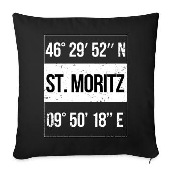 Coordonnées Sankt Moritz Suisse - Housse de coussin décorative 45 x 45 cm - noir - Devant