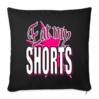 friss meine Shorts - Stern in Pink - Sofakissenbezug 45 x 45 cm - Schwarz - Vorne