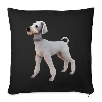 Bedlington Terrier - Sofa pillowcase 17,3'' x 17,3'' (45 x 45 cm) - black - Front