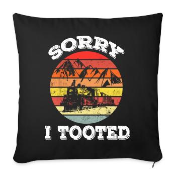 Sorry I Tooted - Retro - Sofa pillowcase 17,3'' x 17,3'' (45 x 45 cm) - black - Front