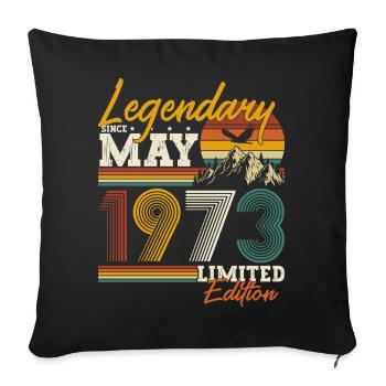 Mai 1973 né vintage anniversaire - Housse de coussin décorative 45 x 45 cm - noir - Devant