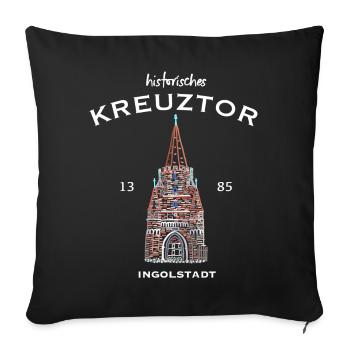Ingolstadt, historisches Kreuztor, Bayern - Sofakissenbezug 45 x 45 cm - Schwarz - Vorne
