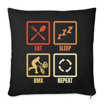 BMX Routine - Housse de coussin décorative 45 x 45 cm - noir - Devant