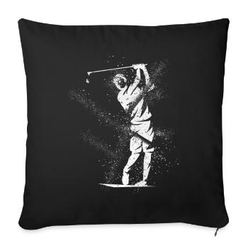 Golf, Golf, Golfer, Sport, Hobby, Splash, Grunge - Sofa pillowcase 17,3'' x 17,3'' (45 x 45 cm) - black - Front