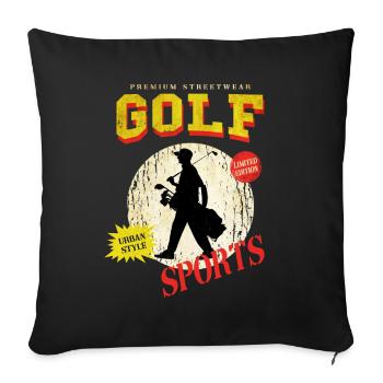 Golf Golf Golfer Sport Hobby Club Vintage - Sofa pillowcase 17,3'' x 17,3'' (45 x 45 cm) - black - Front