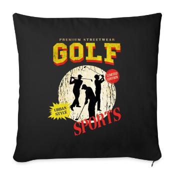 Golf Golf Golfer Sport Hobby Club Vintage - Sofa pillowcase 17,3'' x 17,3'' (45 x 45 cm) - black - Front