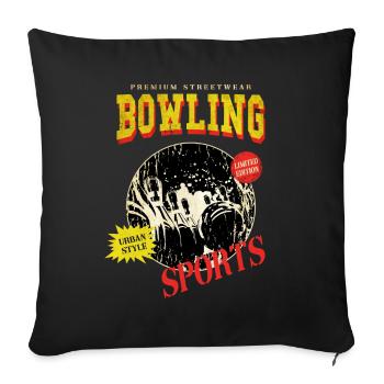 Bowling Bowling Bowling Ball Pins Bowling Players - Sofa pillowcase 17,3'' x 17,3'' (45 x 45 cm) - black - Front