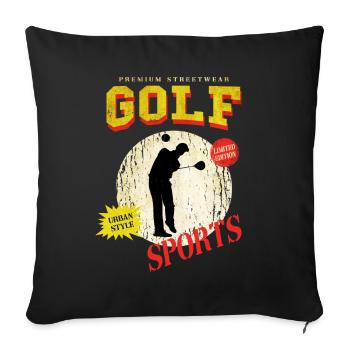 Golf Golf Golfer Sport Hobby Club Vintage - Sofa pillowcase 17,3'' x 17,3'' (45 x 45 cm) - black - Front