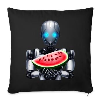 Watermelon for the robot - Sofa pillowcase 17,3'' x 17,3'' (45 x 45 cm) - black - Front