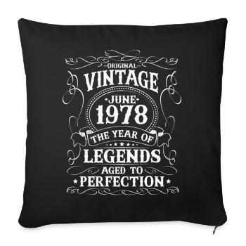 Juin Né en 1978 Anniversaire des légendes - Housse de coussin décorative 45 x 45 cm - noir - Devant