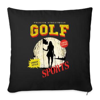 Golf Golfing Golfer Sport Hobby Club Vintage - Sofa pillowcase 17,3'' x 17,3'' (45 x 45 cm) - black - Front