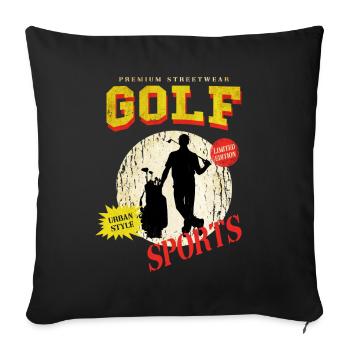 Golf Golf Golfer Sport Hobby Club Vintage - Sofa pillowcase 17,3'' x 17,3'' (45 x 45 cm) - black - Front