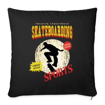 Skateboarding Skate Skater Skateboard Sk8 Vintage - Sofakissenbezug 45 x 45 cm - Schwarz - Vorne