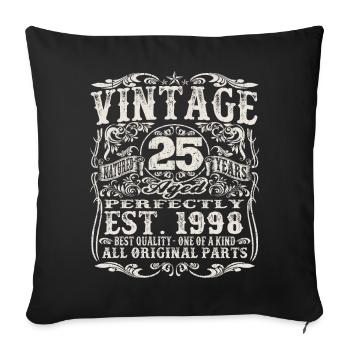 born in 1998 - 25 years old - Sofa pillowcase 17,3'' x 17,3'' (45 x 45 cm) - black - Front
