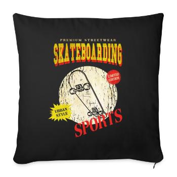 Skateboarding Skate Skater Skateboard Sk8 Vintage - Sofakissenbezug 45 x 45 cm - Schwarz - Vorne