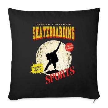 Skateboarding Skate Skater Skateboard Sk8 Vintage - Housse de coussin décorative 45 x 45 cm - noir - Devant
