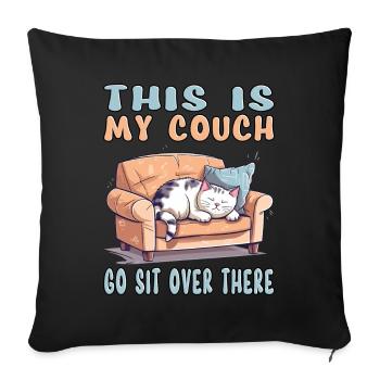 Cat Couch Sofa Funny Humor Typical Cartoon - Sofa pillowcase 17,3'' x 17,3'' (45 x 45 cm) - black - Front