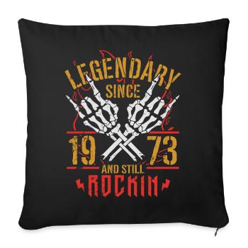 Legendary since 1973 Vintage Birthday Gift - Sofa pillowcase 17,3'' x 17,3'' (45 x 45 cm) - black - Front