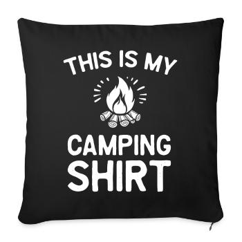 Ceci est ma chemise de camping - Housse de coussin décorative 45 x 45 cm - noir - Devant