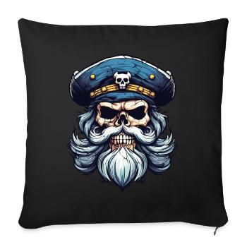 Sailor Skull Skull Captain Ahoy Ship - Sofa pillowcase 17,3'' x 17,3'' (45 x 45 cm) - black - Front