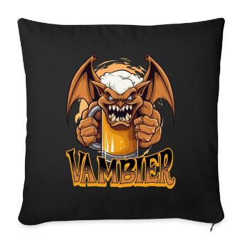 Vambier Vampire Bière Halloween Party Drôle Costume - Housse de coussin décorative 45 x 45 cm - noir - Devant