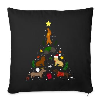 Dackel Tree Christmas - Housse de coussin décorative 45 x 45 cm - noir - Devant