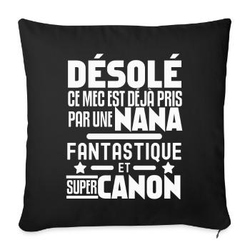 Ce Mec Est déjà pris par une nana fantastique - Housse de coussin décorative 45 x 45 cm - noir - Devant