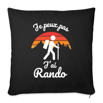 randonnée rando 2 - Housse de coussin décorative 45 x 45 cm - noir - Devant