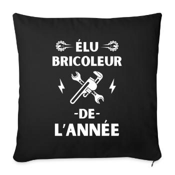 élu bricoleur de l année 1 - Housse de coussin décorative 45 x 45 cm - noir - Devant