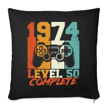 50 Geburtstag 50 Jahre Gamer Level 50 Complete - Sofakissenbezug 45 x 45 cm - Schwarz - Vorne